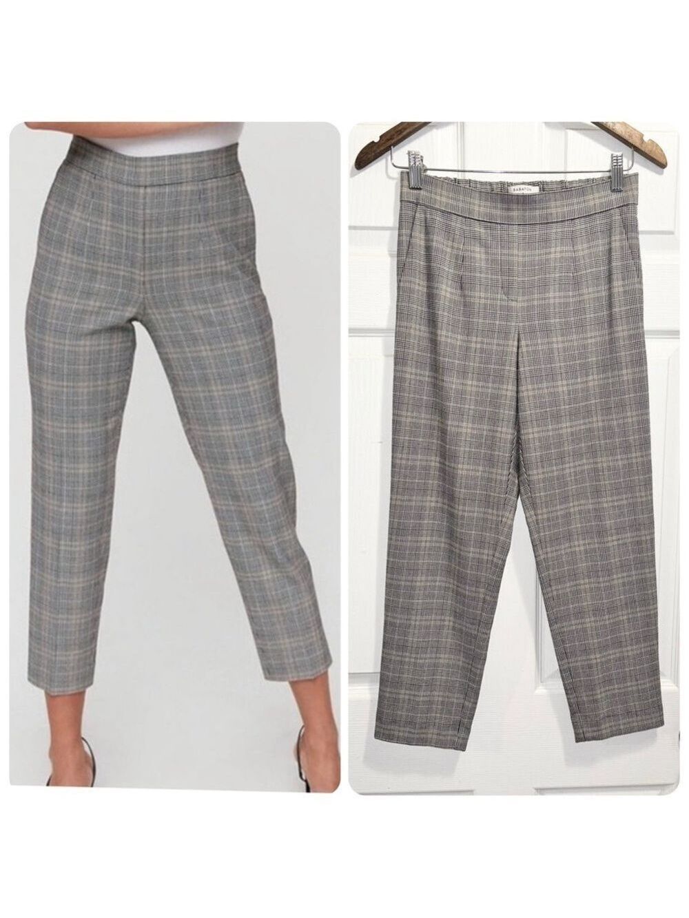 Aritzia Babaton Conan Pants Glencheck
Black White Plaid Pull On Trousers Size 2